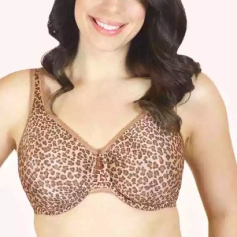 Wacoal 34D Excellent Condition Underwire Bra Demi Unlined Cheetah Leopard Animal